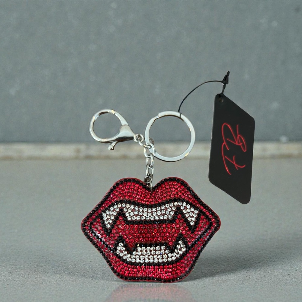 Bright Red Vampire Lips Keychain/Bag Charm BNWT